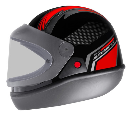 Capacete Automático Com Botão Acionamento De Viseira Cor Vermelho Tamanho do capacete 56
