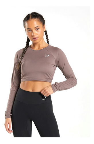 Croptop Brown Long Sleeves