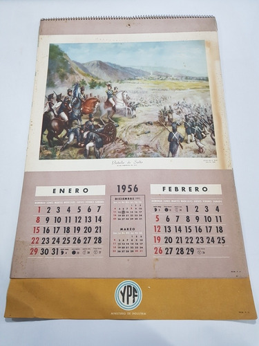 Antiguo Almanaque Ypf 1956 Láminas Históricas Mag 58600