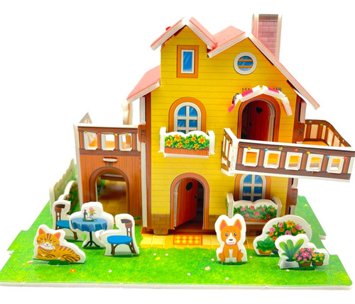 3 Piezas De Rompecabezas 3d Casitas De Cartón Para Niños