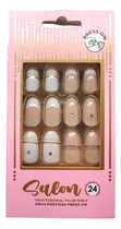 Comprar Uñas Postizas Press On Salon Thelma Y Louise 24u Color French Strass French
