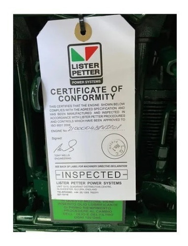 Imagen 8 de 8 de Motor Diesel Marca Lister Petter 2 Cilindro Tr2 (1.550cc)