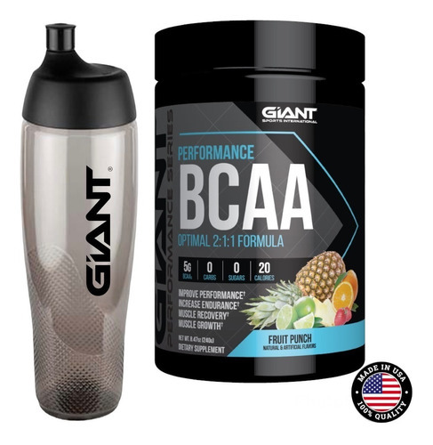 Performance Bcaa Aminos 2:1:1 Giant Sports 240g / 30 Srv / Sabor Fruit Punch