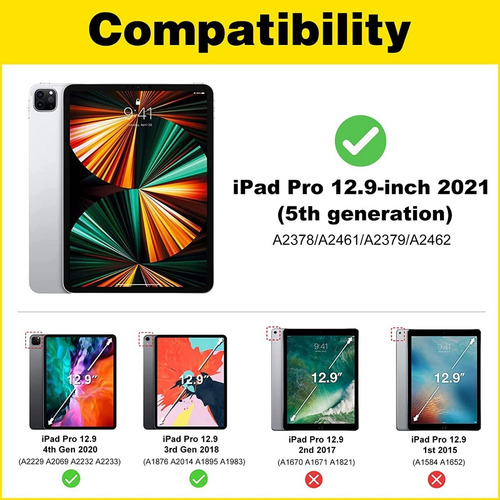 Procase Funda Para iPad Pro De 12.9 2021 2020 2018