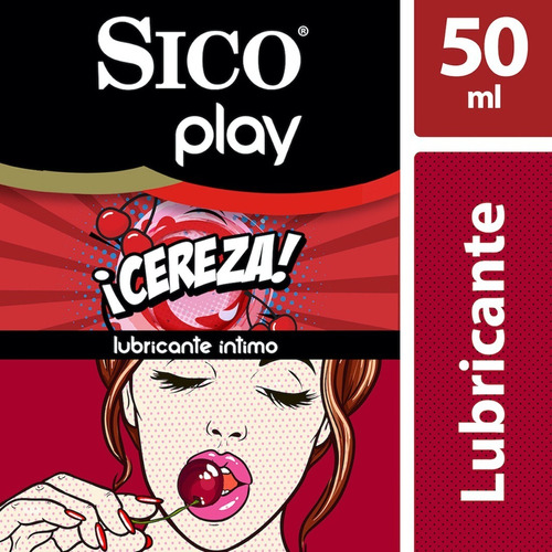 Lubricante íntimo Sico Play comestible sabor cereza de 50ml