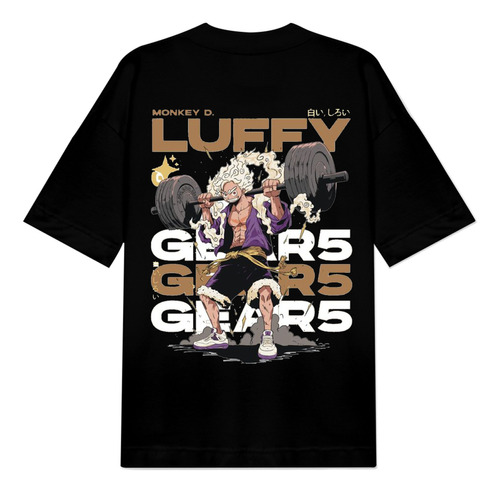 Camiseta Gym Oversize Luffy Gym 5th One Piece Personalizado