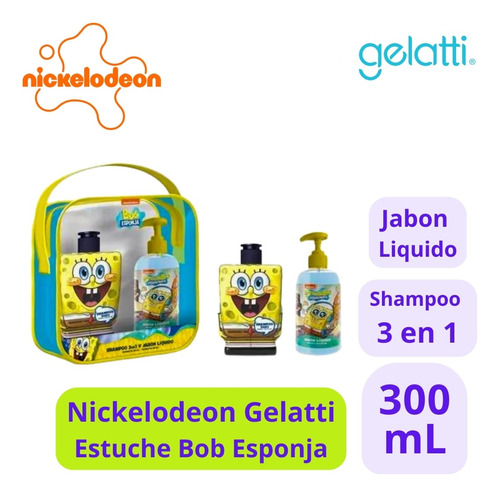 Gelatti Est Bob Sponge Shampoo 300 Ml + Jabon Liq 300 Ml