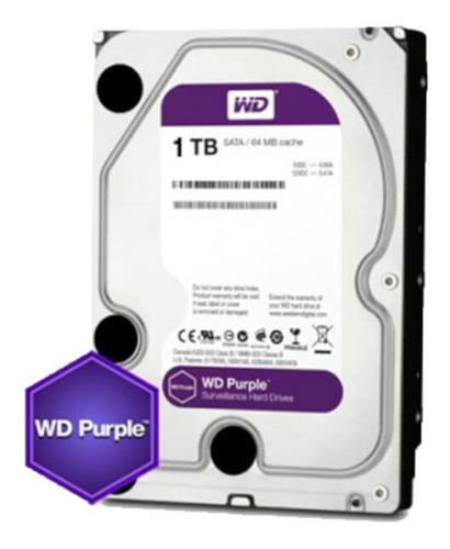 Disco Duro 1tb Wd Purple Wd10purz 5400rpm 64mb Interno Dvr