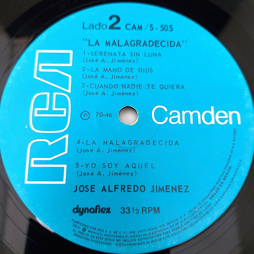 Jose Alfredo Jimenez - La Malagradecida Lp