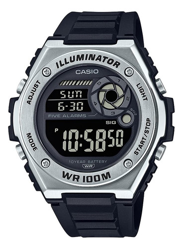 Reloj Casio Mwd 100h 1bvcf Negro / Plateado Métrico. Bisel Color Del Bisel Fondo Color Del Fondo