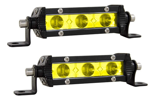 Auxtings 2 Barra Luz Led 4  15 W Color Amarillo Ambar Ultra