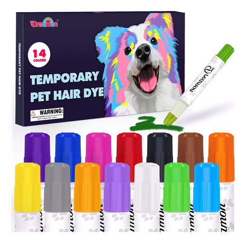Dreamon 14 Colores De Tinte Para El Pelo De Perro, Crayones 
