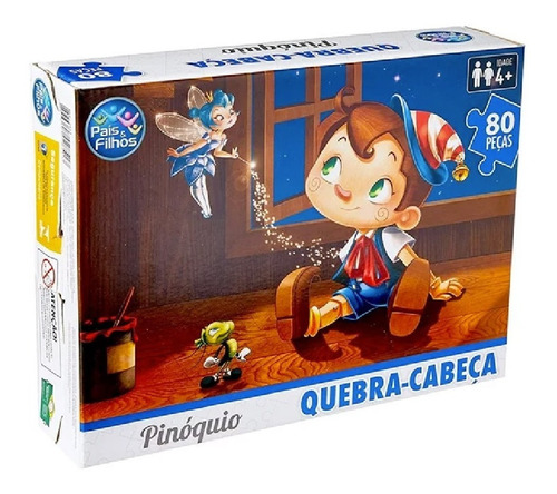 Quebra Cabeça Pais & Filhos Puzzle Pinoquio 80 Peças Class