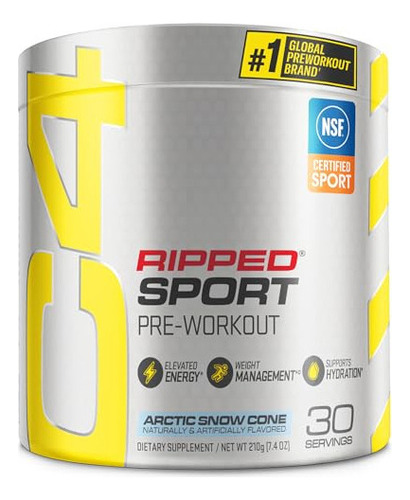 C4 Ripped Sport Pre Workout Powder Arctic Snow Cono - Certif