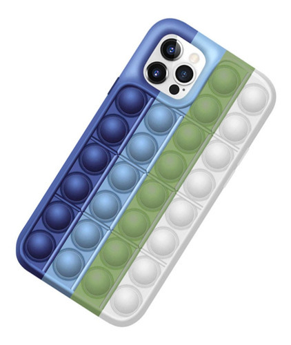 Capa pop it,bolhas,  bubble toy, toy Wlxy Bolhas azul com design iphone 12 tela 6.1