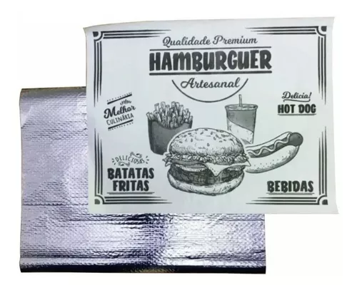 Kit De Hamburgueria Branco - Batata + Hambúrguer + Saco Kraft 100