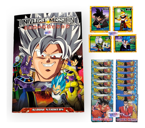 Álbum Dragon Ball Universe Mision +100 Láminas Autoadhesivas