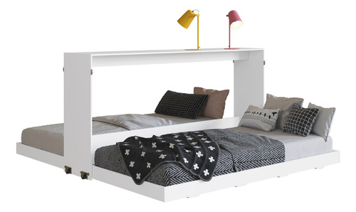 Cama Doble Plegable Horizontal 1 Plaza Phoenix Blanco