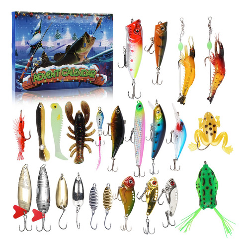 Set De Señuelos De Pesca Con Calendario De Adviento 2024 Par