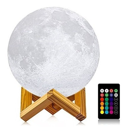 Moon Lampara Luna Con Stand Diametro 4,8  16 Colores 3d Prin
