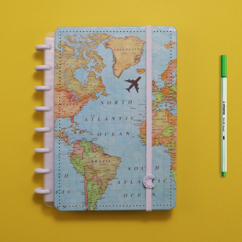 Caderno Inteligente A5 Mapa Mundi - Cia52095 - By Gocase