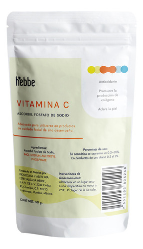 Vitamina C Fosfatada Cosmetica Serum Ascorbil Fosfato 50g Tipo de piel Grasa