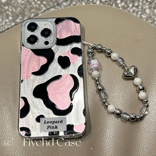 Carcasa Ins Trendy Chic Con Diseño De Leopardo Rosa Para Oppo A16 A15 A17 A1