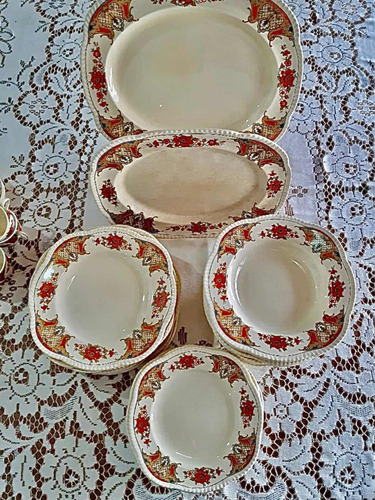 Imagen 5 de 11 de Vajilla De Loza Inglesa Woods Ivory Ware 80 Piezas