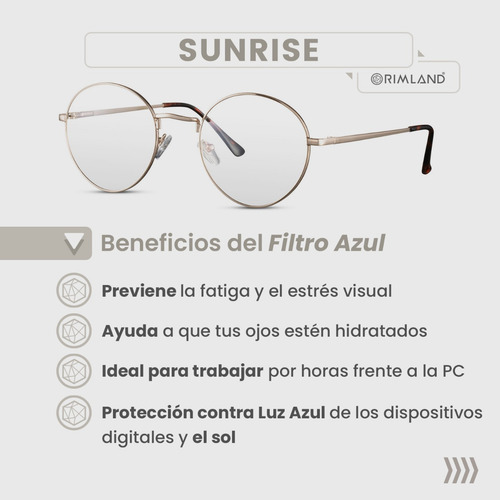 Filtro Luz Azul Marcos Anteojos Rimland Sunrise