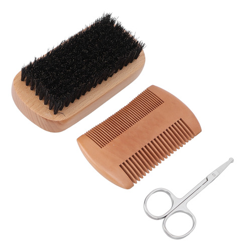 Juego De Cepillos Y Peines Para Barba, 3 Piezas, Kit De Cuid