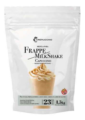 Imagen 1 de 2 de Frappe Milkshake Capuccino 1.5kg Cremuccino Licuado Café