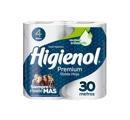 Imagen 2 de 2 de Papel higiénico Higienol Premium doble 30 m de 4 u