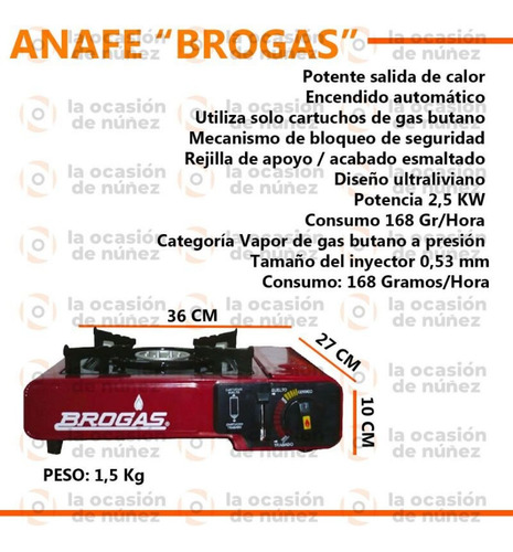 Anafe Camping + 4 Cartuchos Butano Cocina Portatil