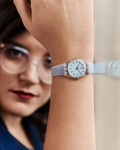 Relógio Swatch Casual Blue Lk396 Cor da pulseira: azul claro
