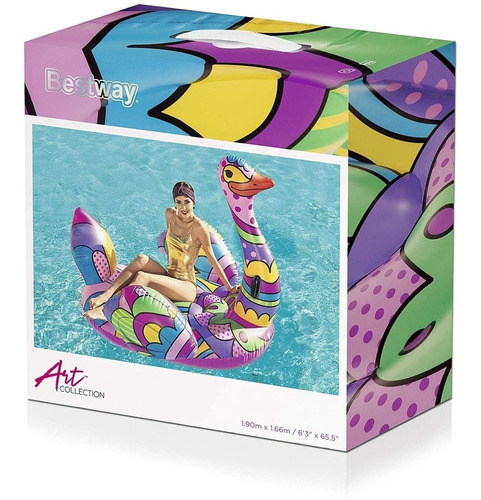 Imagen 8 de 8 de Flotador Avestruz 190cm Multicolor Inflable Bestway 41117