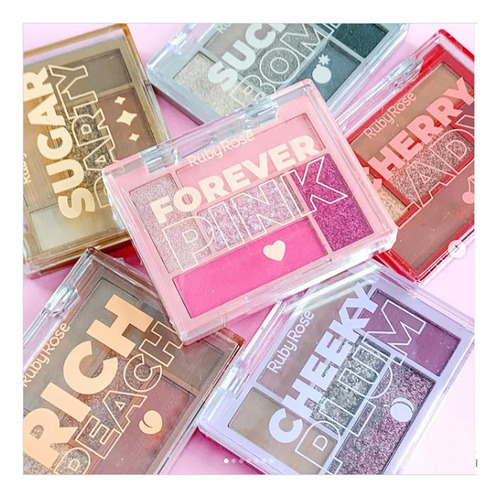 Mini Paleta De Sombras Ojos Such A Palette Ruby Rose 5 Tonos Rich Peach