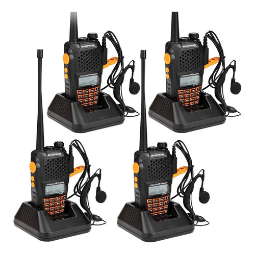 Kit Handy Baofeng Uv6r Bibanda Recargable Uhf Vhf Handie X 4