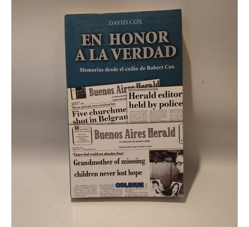 El Honor A La Verdad David Cox Colihue