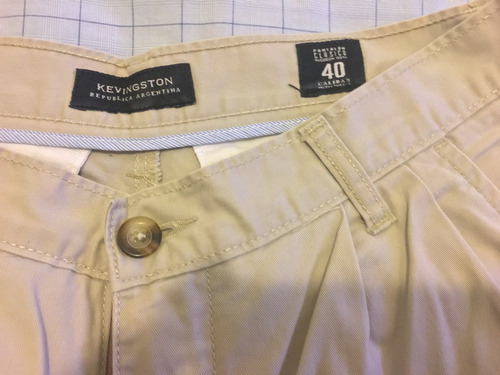 Pantalon Kevingston Gabardina Color Beige Talle 40