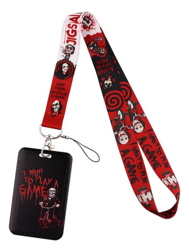 Saw - Porta Credenciales Lanyard Jigsaw Cerdo Terror 01