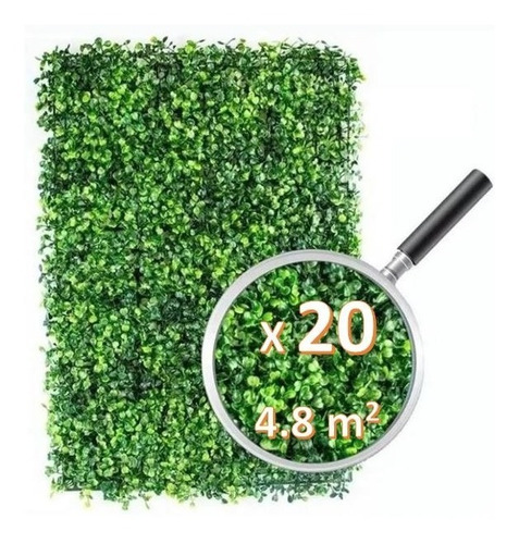Imagen 1 de 5 de 20pzs Follaje Artificial Sintetico Para Muro Verde 60x40cm!!