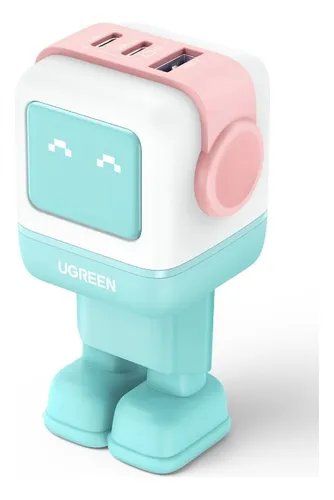 Cargador Ugreen Uno Nexode Rg 65w Carga Rapida Robot Rosa