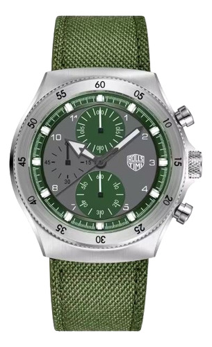 Reloj Hombre Rollstimi Pagani Desing Rt-7932 V Cuarzo Crono Verde Musgo Plateado Gris Oscuro