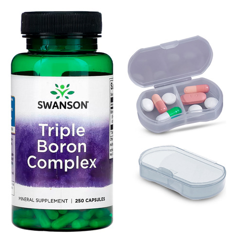 Complexo Triplo De Boro 3mg Swanson 250 Caps +porta Cápsulas