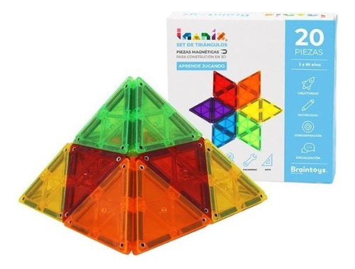 Imanix 20 Piezas Magnéticas Triángulos - Braintoys