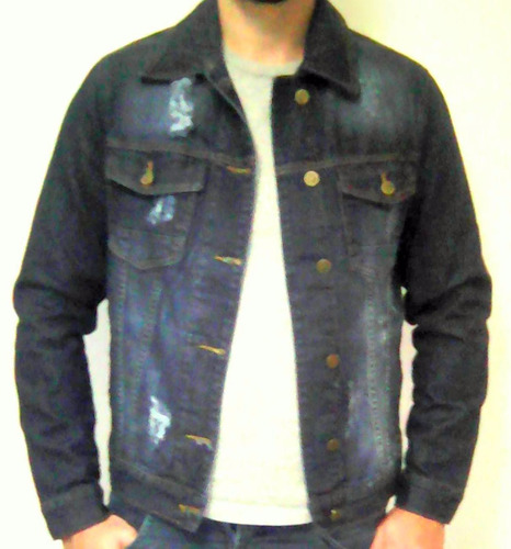 jaqueta jeans masculina rock