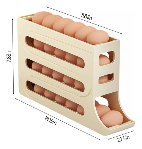 Caja De Almacenamiento De Huevos Con Puerta Lateral Para Ref