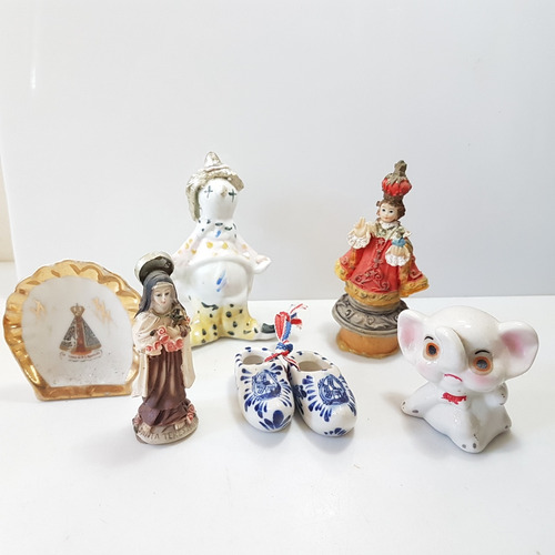 Lote De Objetos De Porcelana Bibelô E Imagem De Santo Boneco (Usado)