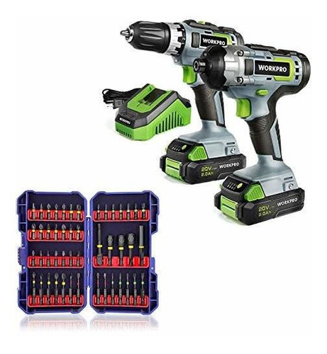 20v Cordless Drill Combo Kit Driver And Impact With 47