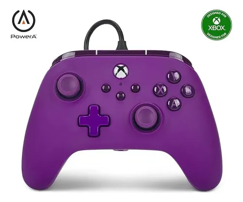 Controle Xbox Series S X Pc Power A Com Fio Usb C Roxo Cor Violeta
